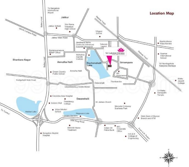 Map Location, sri-lakshmi-empire 2 Bedroom 1220 Sq.Ft. Apartment In Kasavanahalli Bangalore 10448260