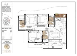 Floor Plan in 3 BHK Apartment at The Park Residency Andheri, Andheri West – for Rent