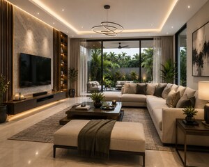 Living Room in 3 BHK Villa at Chembukkav – for Sale