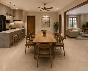 Dining area in 3 BHK Independent House at Triprayar – for Sale