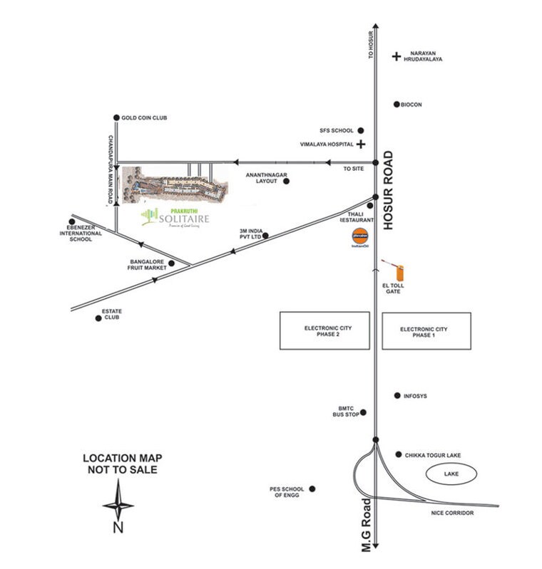 Map Location, nandhini-prakruthi-solitaire 2 Bedroom 1296 Sq.Ft. Apartment In Electronic City Bangalore 10452240