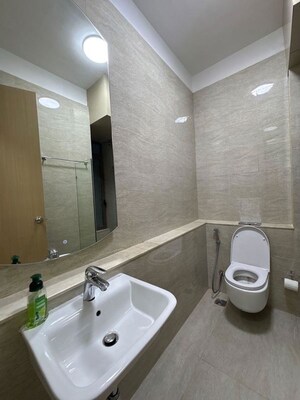 Bathroom in 2 BHK Apartment at Adani Ten BKC, Bandra East – for Rent
