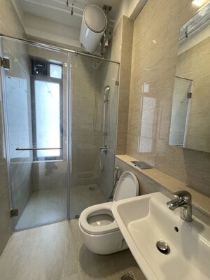 Bathroom in 3 BHK Apartment at Adani Ten BKC, Bandra East – for Rent
