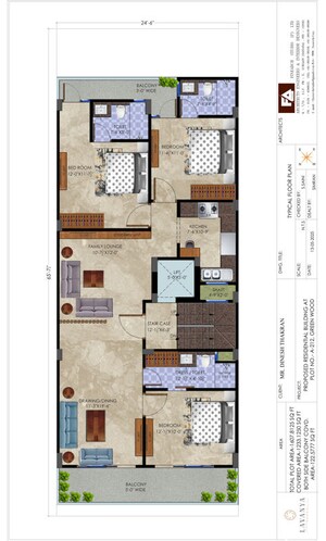 Floor Plan in 3 BHK Builder Floor at Sector 45 – for Sale