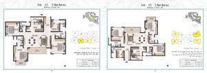 Floor Plan in 3.5 BHK Apartment at Prestige Serenity Shores, Whitefield – for Sale