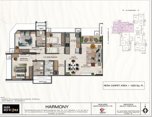 Floor Plan in 3 BHK Apartment at Vaidya West World, Andheri East – for Sale