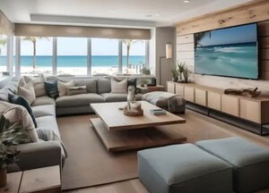 Living Room in 4 BHK Apartment at Rustomjee Ocean Vista, Versova – for Sale