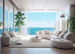 Living Room in 4 BHK Apartment at Rustomjee Ocean Vista, Versova – for Sale