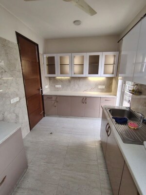 Kitchen in 3 BHK Builder Floor at Sushant Lok I – for Rent