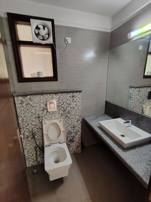 Bathroom in 3 BHK Builder Floor at Sushant Lok I – for Rent
