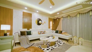 Living Room in 4 BHK Apartment at Panchshil Towers, Kharadi – for Rent