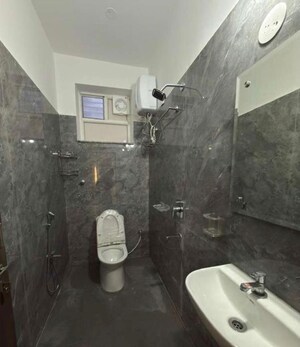 Bathroom in 3 BHK Apartment at Ramky Towers Gachibowli, Gachibowli – for Rent