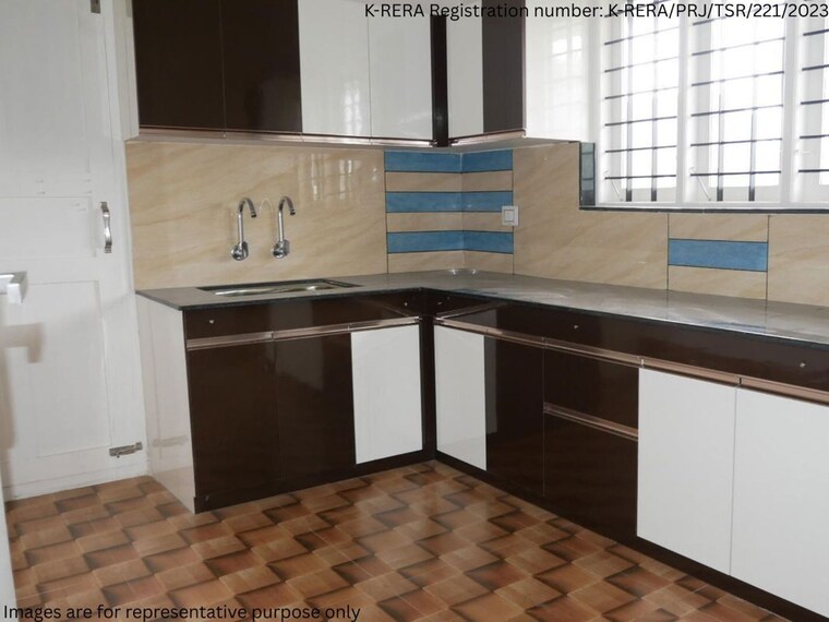 Kitchen, amala nagar 4 Bedroom 3000 Sq.Ft. Villa In Amala Nagar Thrissur 10455706
