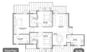 Floor Plan in 3 BHK Apartment at Bestech Park View Altura, Sector 79 – for Sale