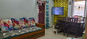 Living Room in 1.5 BHK Apartment at Bramha Residency, Thergaon – for Rent