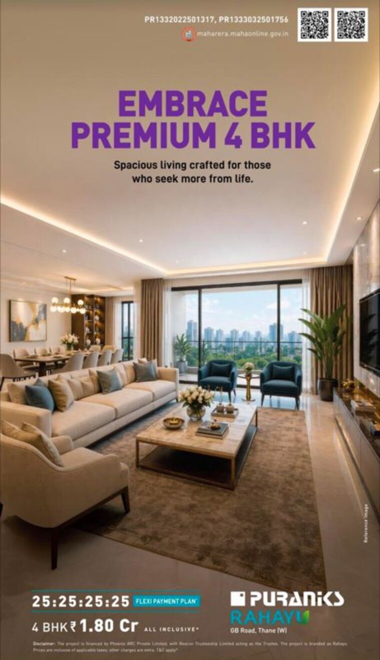 Living Room, puraniks-rahayu 1 Bedroom 449 Sq.Ft. Apartment In Ghodbunder Road Thane 10457838