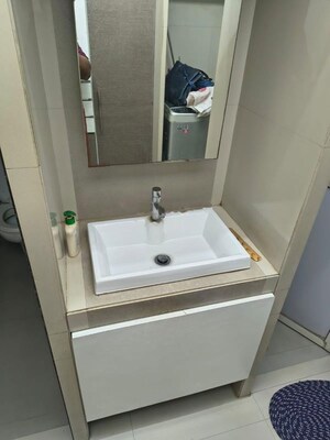 Bathroom in 1 BHK Apartment at Prabhavati Tower Chandanwadi, Khopat – for Rent