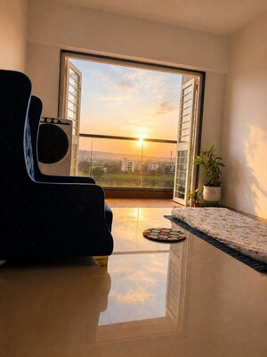 Living Room in 2 BHK Apartment at Kohinoor Sportsville, Hinjewadi – for Rent