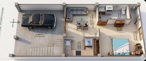 Floor Plan in 3 BHK Villa at Raj Nagar Extension – for Sale