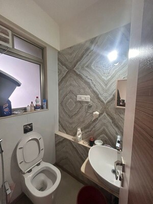 Bathroom in 2 BHK Apartment at Chandak Cornerstone, Worli – for Rent