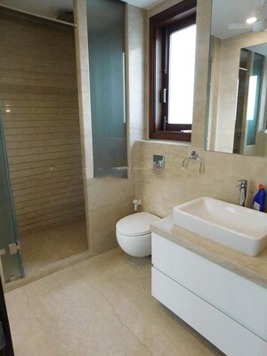 Bathroom in 4 BHK Builder Floor at Panchsheel Park – for Rent