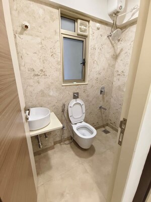 Bathroom in 3 BHK Apartment at Ruparel Ariana, Parel – for Rent