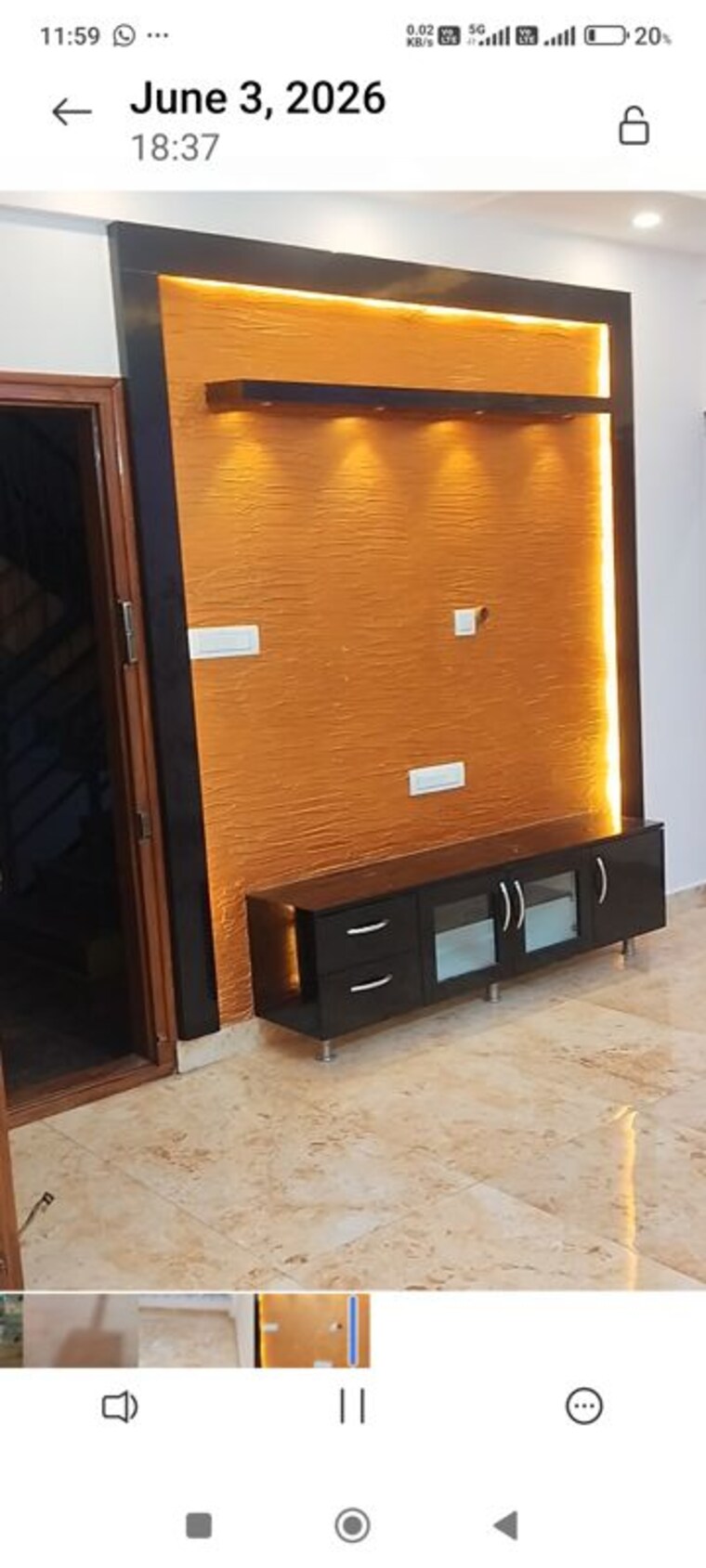 Hall, high grounds 3 Bedroom 1400 Sq.Ft. Apartment In High Grounds Bangalore 10459336
