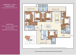 Floor Plan in 5 BHK Apartment at Tulip Melrose, Sector 70 – for Sale
