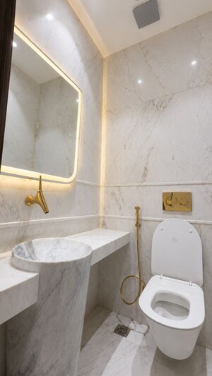 Bathroom in 3 BHK Builder Floor at Sushant Lok I – for Rent