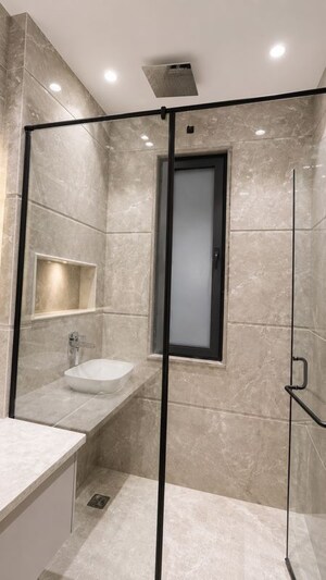 Bathroom in 3 BHK Builder Floor at Sushant Lok I – for Rent