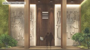 Building Lobby in 2 BHK Apartment at LnT Realty Crescent Bay, Parel – for Rent
