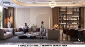 Living Room in 4 BHK Builder Floor at Sushant Lok I – for Sale