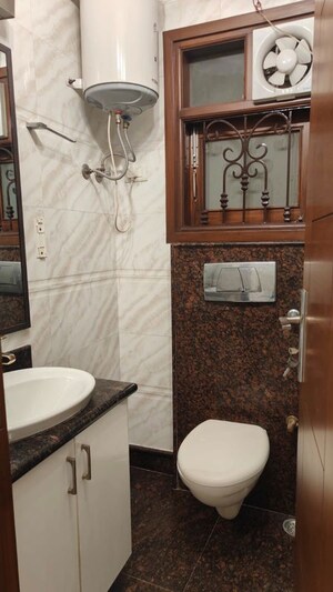Bathroom in 3 BHK Builder Floor at Sarvapriya Vihar – for Rent