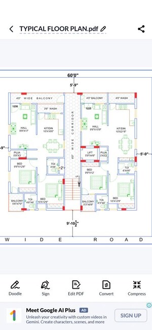 Floor Plan in 2 BHK Builder Floor at Pragathi Nagar – for Sale