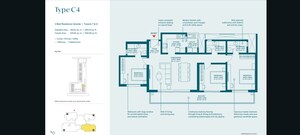 Floor Plan in 3 BHK Apartment at Sobha Rivana, Sector 1 Greater Noida – for Sale