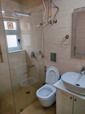 Bathroom in 3 BHK Builder Floor at Chattarpur – for Rent