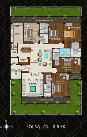 Master Plan in 5 BHK Builder Floor at Unitech South City II, Sector 50 – for Rent