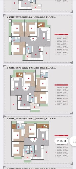 Floor Plan in 3 BHK Apartment at Samsara Kalpavriksh, Sabarmati – for Sale
