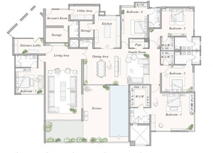 Floor Plan in 5 BHK Apartment at Amar Manhattan, Baner – for Sale