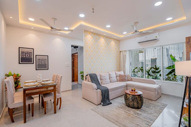 Living Room, romell-aether 2 Bedroom 1140 Sq.Ft. Apartment In Goregaon East Mumbai 10463240