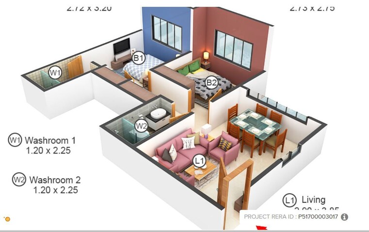 Floor Plan, puranik-grand-central 2 Bedroom 558 Sq.Ft. Apartment In Vartak Nagar Thane 10463250