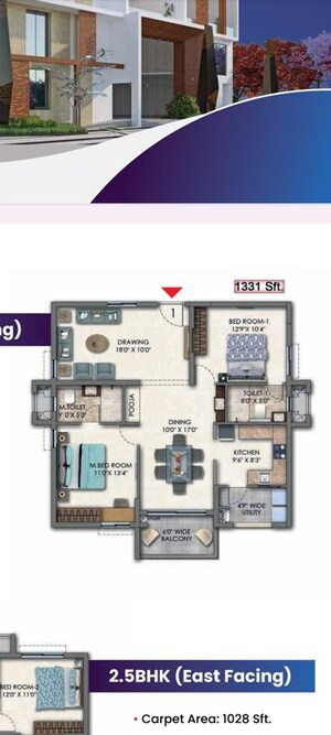 2 BHK Apartment For Sale in Aparna Cyber Star, Osman Nagar