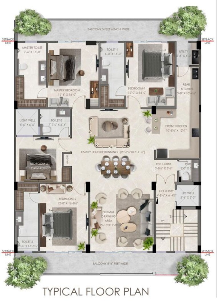 Floor Plan, sector 39 4 Bedroom 2400 Sq.Ft. Builder Floor In Sector 39 Gurgaon 10464399