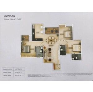 Floor Plan in 3 BHK Apartment at Huvinayakanahalli – for Sale