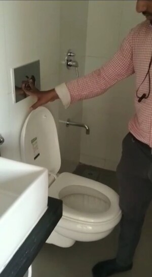 Bathroom in 1.5 BHK Apartment at Godrej Emerald, Ghodbunder Road – for Rent