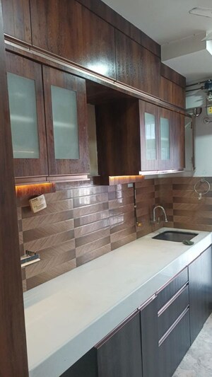 Kitchen in 1.5 BHK Apartment at Godrej Emerald, Ghodbunder Road – for Rent