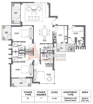 Floor Plan in 3.5 BHK Apartment at Ireo Victory Valley, Sector 67 – for Rent