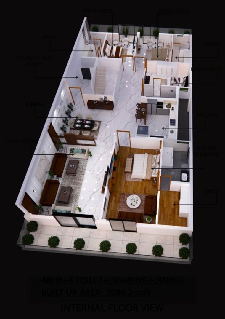 Floor Plan, anant-raj-estate-the-villas 4 Bedroom 381 Sq.Yd. Builder Floor In Sector 63a Gurgaon 10465918