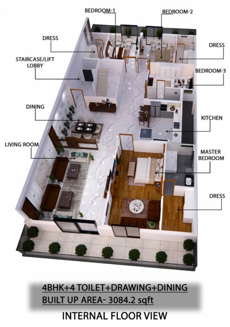 Floor Plan, anant-raj-estate-the-villas 4 Bedroom 381 Sq.Yd. Builder Floor In Sector 63a Gurgaon 10465918