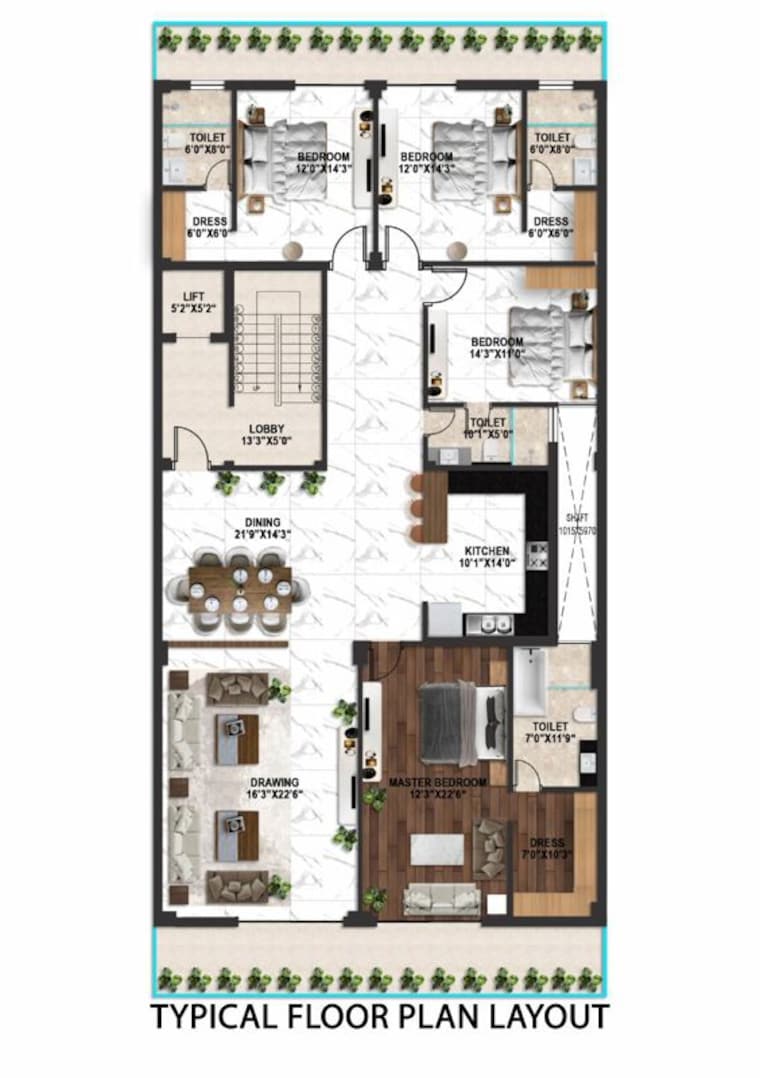 Floor Plan, anant-raj-estate-the-villas 4 Bedroom 381 Sq.Yd. Builder Floor In Sector 63a Gurgaon 10465918
